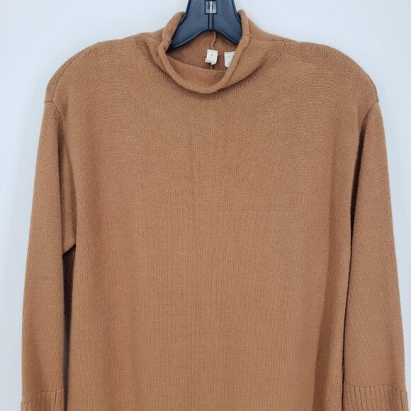 Moth Anthropologie Saskia Mock Neck Long Tunic Sweater XS Relaxed Fit  Brown - Picture 5 of 10